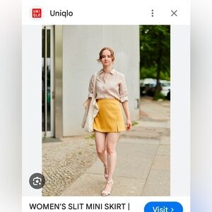 Uniqlo Yellow Mustard Mini Skirt Size L